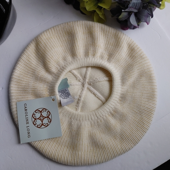 Vintage Ivory Knit Beret Hat - Picture 5 of 8